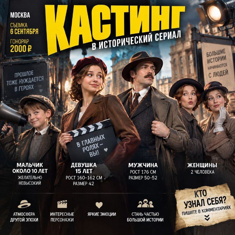 Заказ: Москва | Кастинг в исторический сериал. · Москва